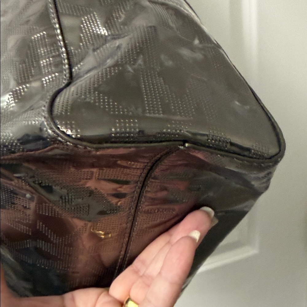 Michael Kors Shiny Silver and Tan Tote - Picture 5 of 9